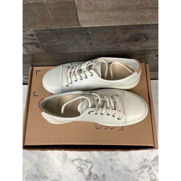 ECCO Women's 6-6.5 White Soft 7 Leather Low Top Sneaker Lace Up Casual LB14-18 - Picture 8 of 11